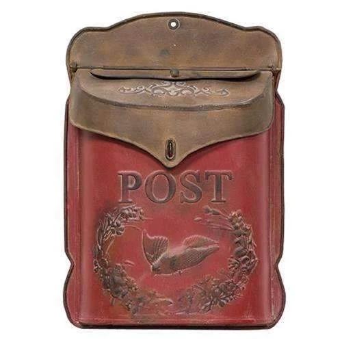 carpet with luxurious, thick pile-Vintage Red & Rust Post Box - Wall Hung Decorative Mail Box