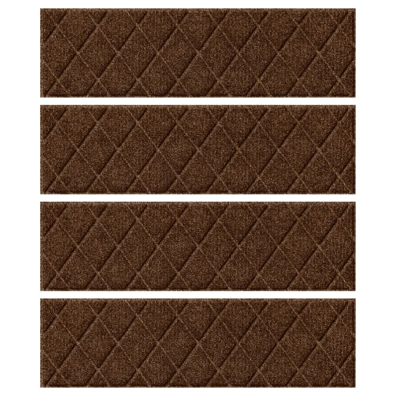 carpet with stylish geometric accents-WaterHog Argyle 8.5"x30" Indoor/Outdoor Stair Treads Set/4 - 8.5x30