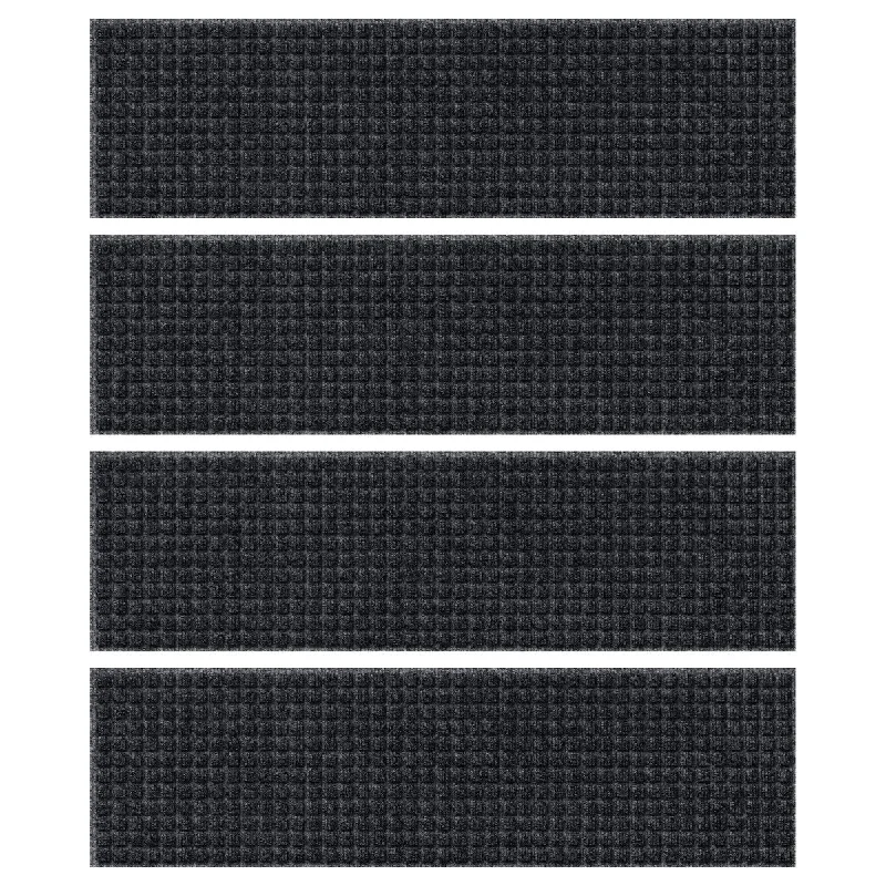 carpet for multi-room coordination-WaterHog Squares 8.5"x30" Indoor/Outdoor Stair Treads Set/4 - 8.5x30