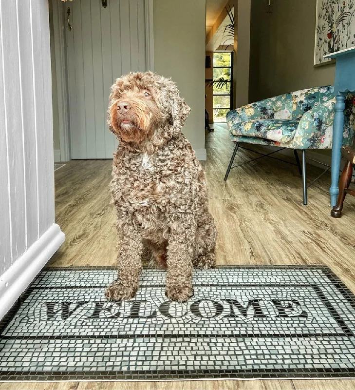 carpet with eco-conscious materials-Welcome - Mosaic Vinyl Rug