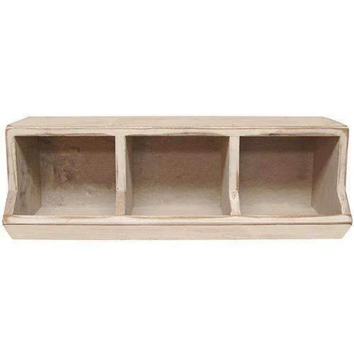 carpet for a welcoming and fresh home-Country Nesting Box Wooden Horizontal Storage Bin, Antique White 18"