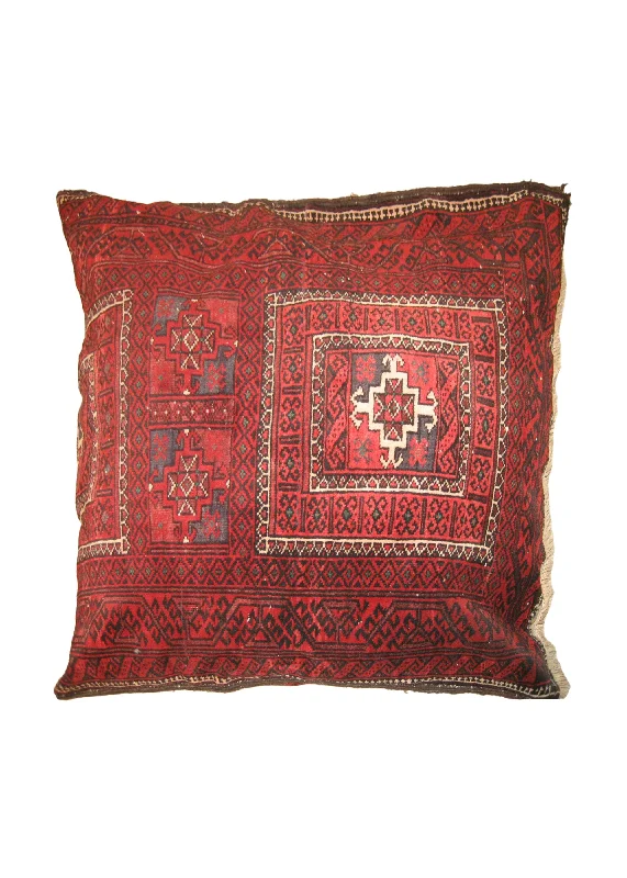 How to pick a cooling cervical pillow-Persian Rug Baloch Handmade Pillow Tribal 3'4"x3'6" (3x4) Red Black Geometric Bokhara Design #A19569