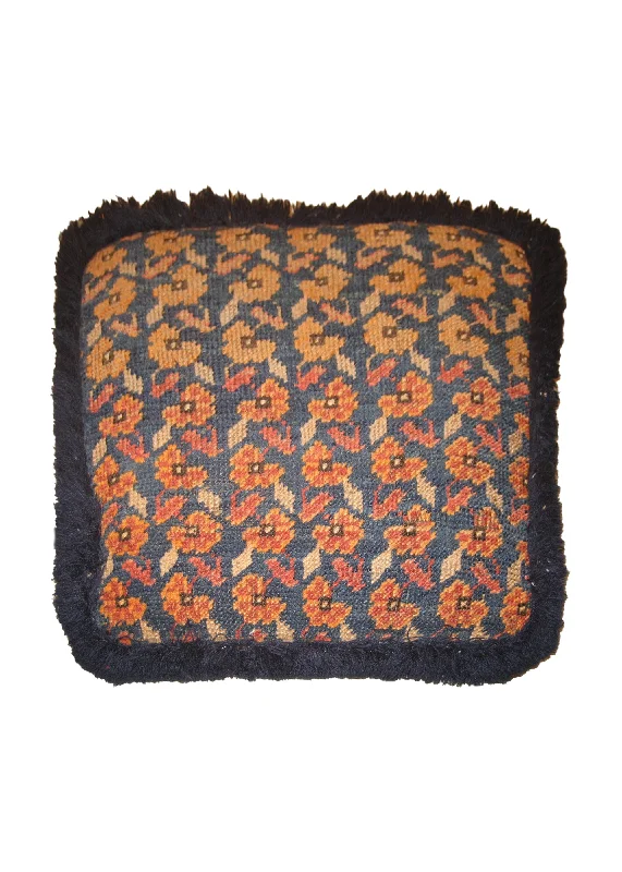 How pillows improve sleep depth-Persian Rug Malayer Handmade Pillow Antique 1'5"x1'5" (1x1) Blue Red Geometric Design #A13697