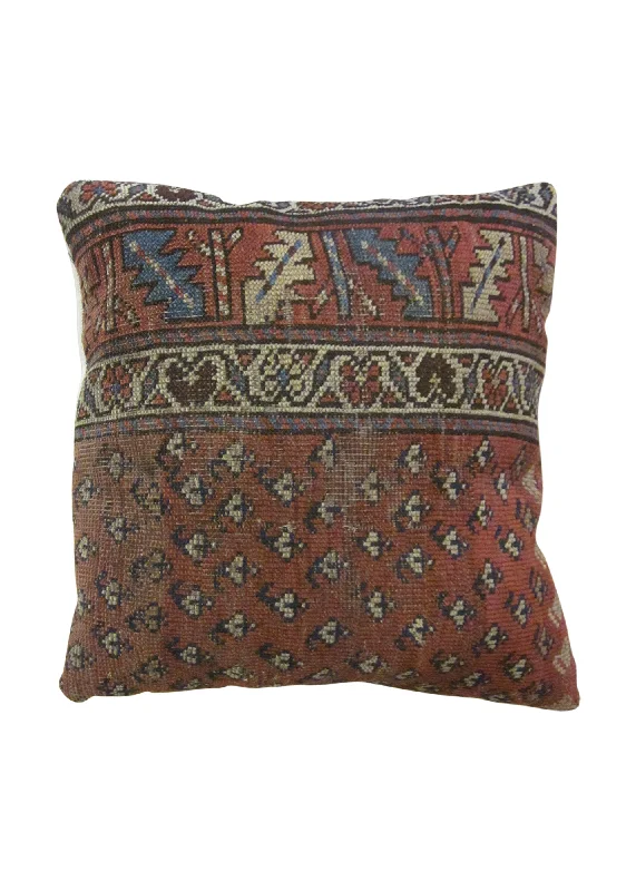 Pillow height and sleep comfort match-Persian Rug Malayer Handmade Pillow Antique 1'6"x1'6" (2x2) Red Whites/Beige Geometric Design #A24675