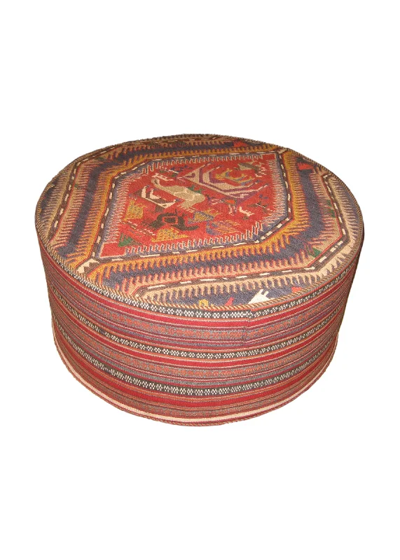 Support design of cervical pillows-Persian Rug Shiraz Handmade Pillow Tribal 2'4"x2'4" (2x2) Multi-color Red Kilim Ottoman Geometric Design #A19203