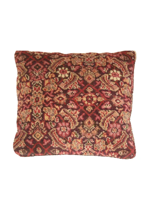 Breathable design of memory pillows-Persian Rug Tabriz Handmade Pillow Antique 1'4"x1'4" (1x1) Red Geometric Design #A20148