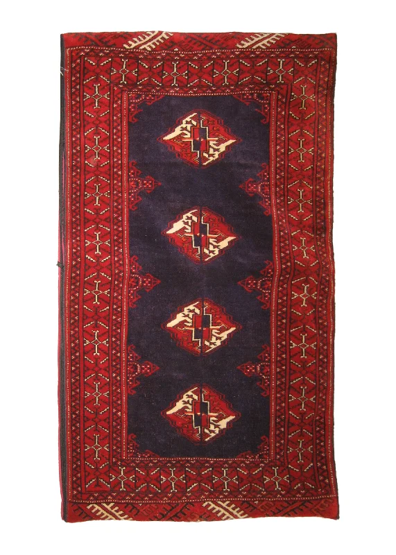 How pillows adjust shoulder pressure-Persian Rug Turkmen Handmade Pillow Tribal 2'3"x3'1" (2x3) Blue Red Geometric Design #A19494