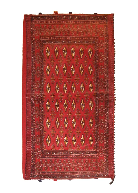 How to pick a cooling cervical pillow-Persian Rug Turkmen Handmade Pillow Tribal 2'3"x4'7" (2x5) Red Geometric Bokhara Elephant Foot Design #A22331