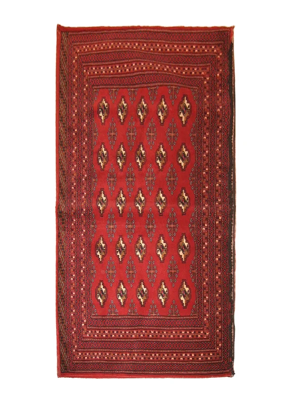 How to choose an eco-friendly memory pillow-Persian Rug Turkmen Handmade Pillow Tribal 2'7"x4'9" (3x5) Red Whites/Beige Geometric Bokhara Elephant Foot Design #A22326