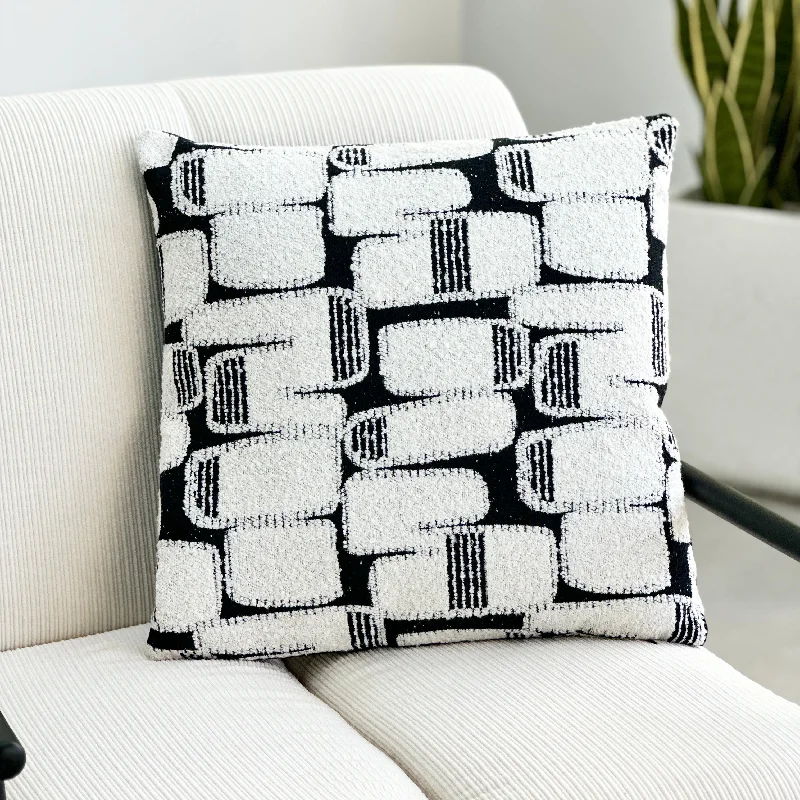 Are latex pillows good in high humidity-Abstract Black & White Embroidered Pillow