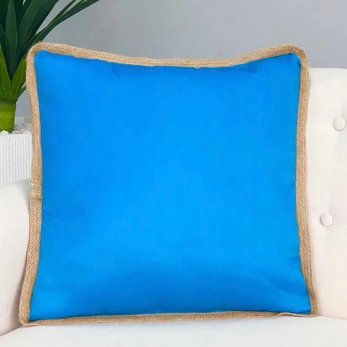 Are buckwheat pillows good for seniors-Solid Turquoise Jute Rim Pillow