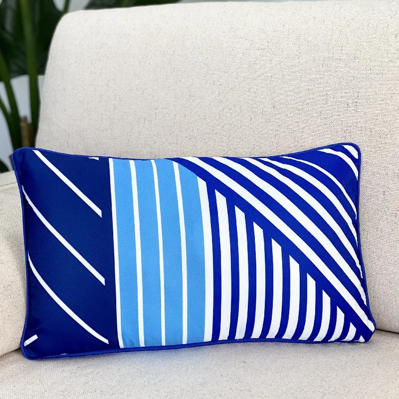 How to choose a portable travel pillow-Bluish Lines Abstract Printed Pillow