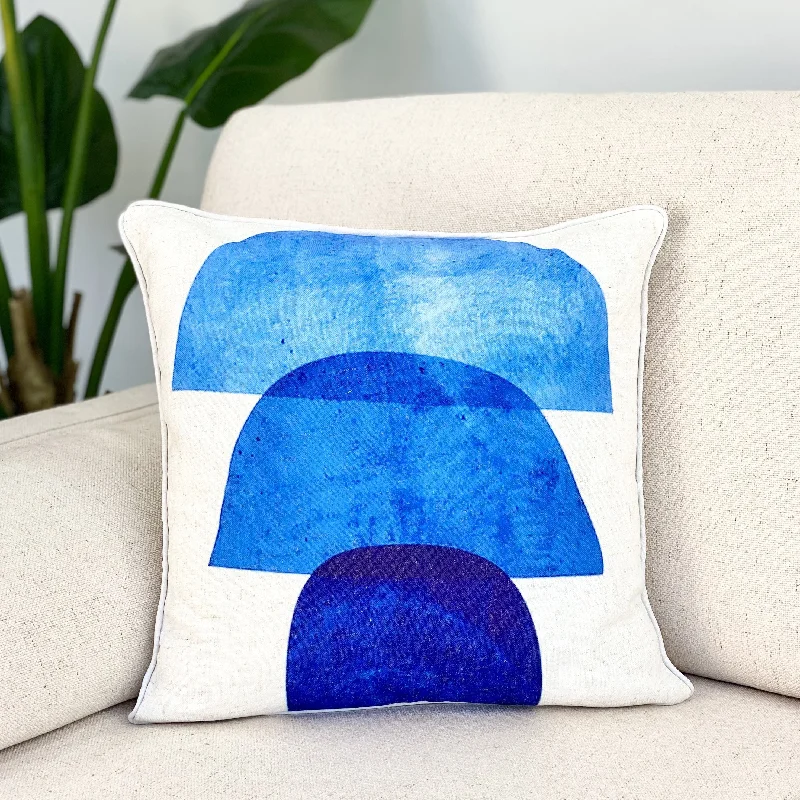 Pillow height and neck curve-Blue Bowls Abstract Printed Pillow