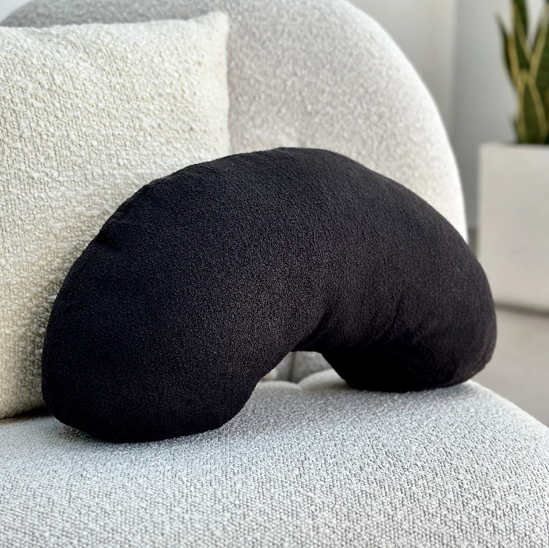 Pros and cons of natural latex pillows-Bouclé Black Arch Throw Pillow