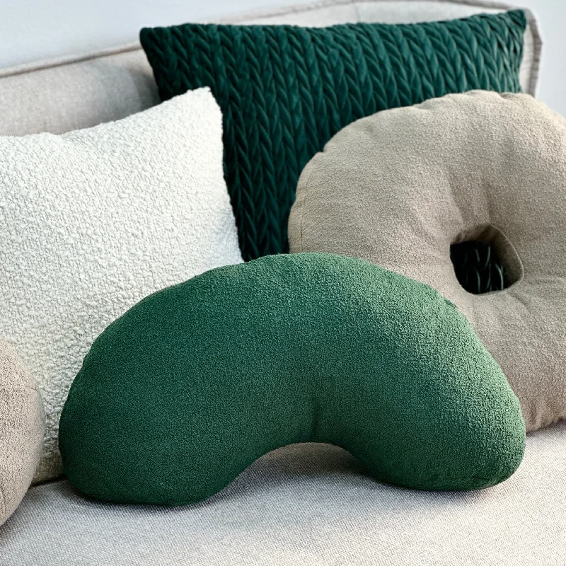 How to clean a feather pillow-Bouclé Green Arch Throw Pillow