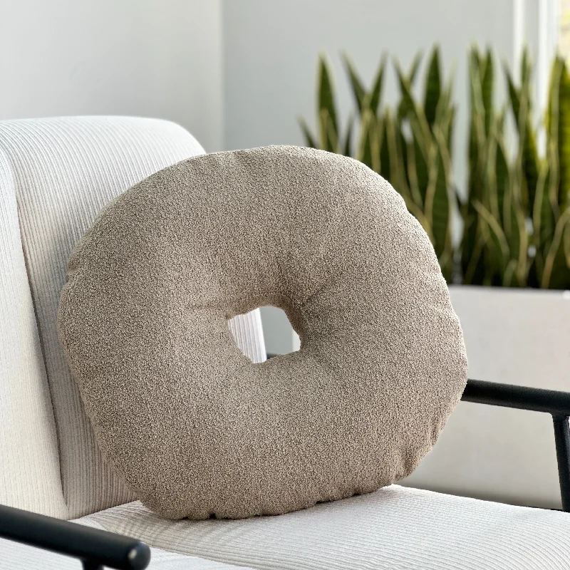 How to use a pregnancy pillow-Bouclé Sand Donut Throw Pillow