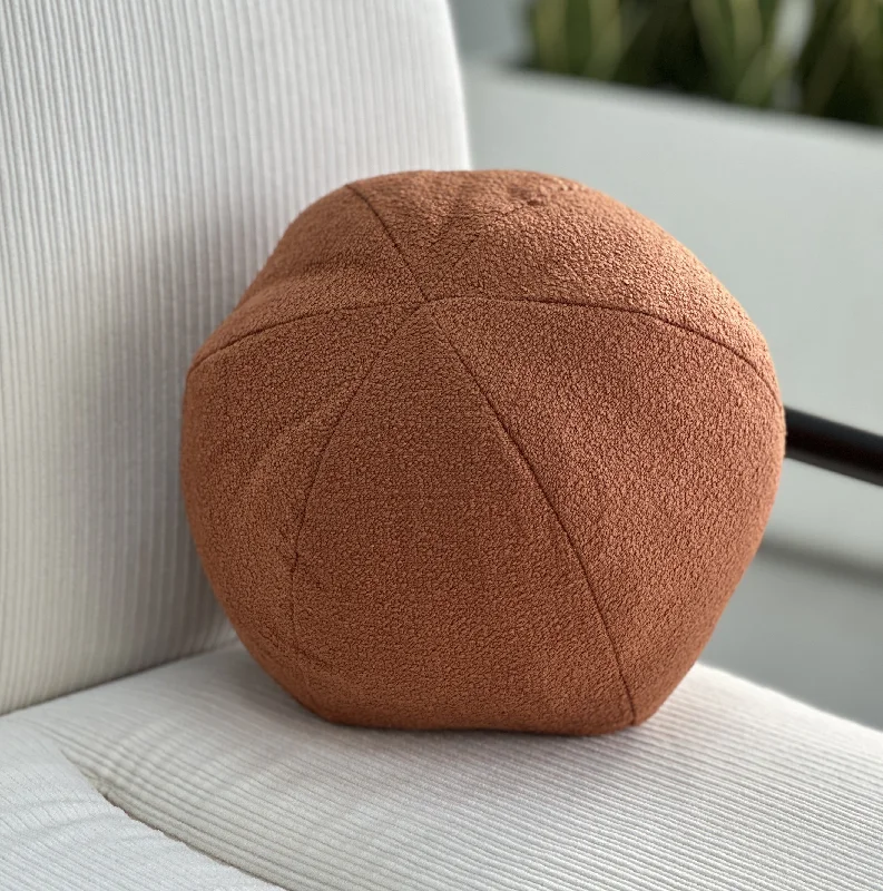 Benefits of memory foam pillows-Bouclé Terractota Ball Throw Pillow