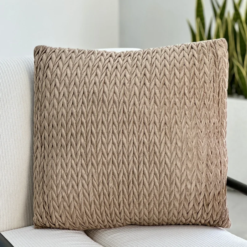 How to relieve neck pain with a pillow-Braided Cushion Satin Brown Pillow