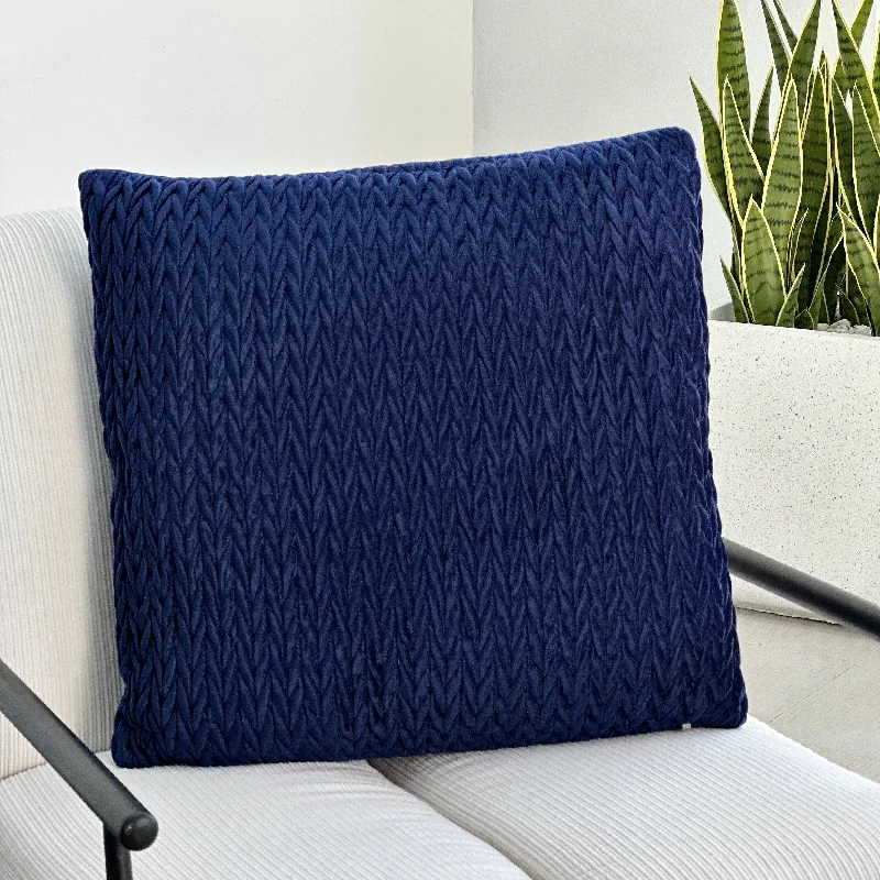 Benefits of antibacterial pillows-Braided Cushion Satin Classic Blue Pillow