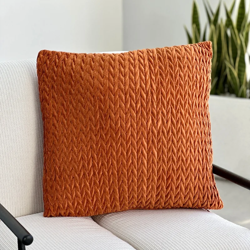 Best material for pillowcases-Braided Cushion Satin Orange Pillow