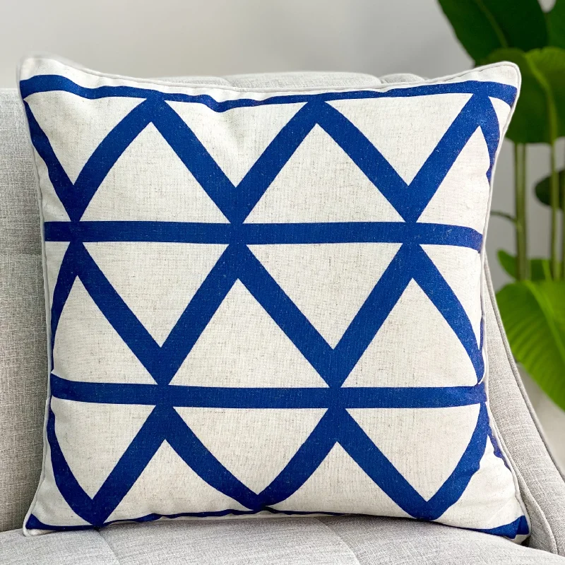 Breathability testing for latex pillows-Chevron Blue Pillow