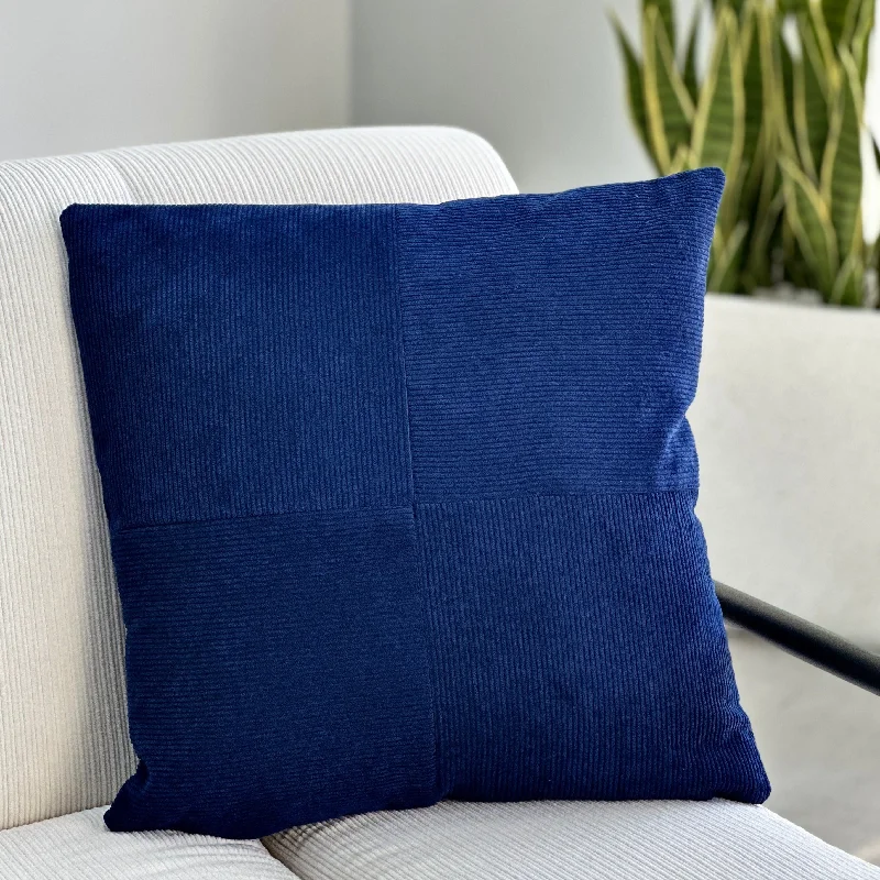 Elasticity of memory pillows-Classic Blue Corduroys Modern Squares Pillow