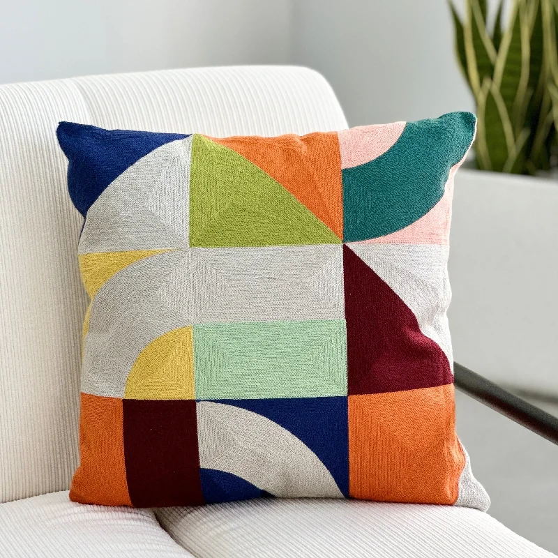 Best pillows for dorm rooms-Color Splash Embroidered Pillow