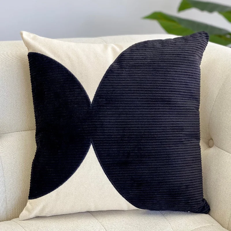 Impact of pillow softness on health-Corduroy Black Arch Pillow