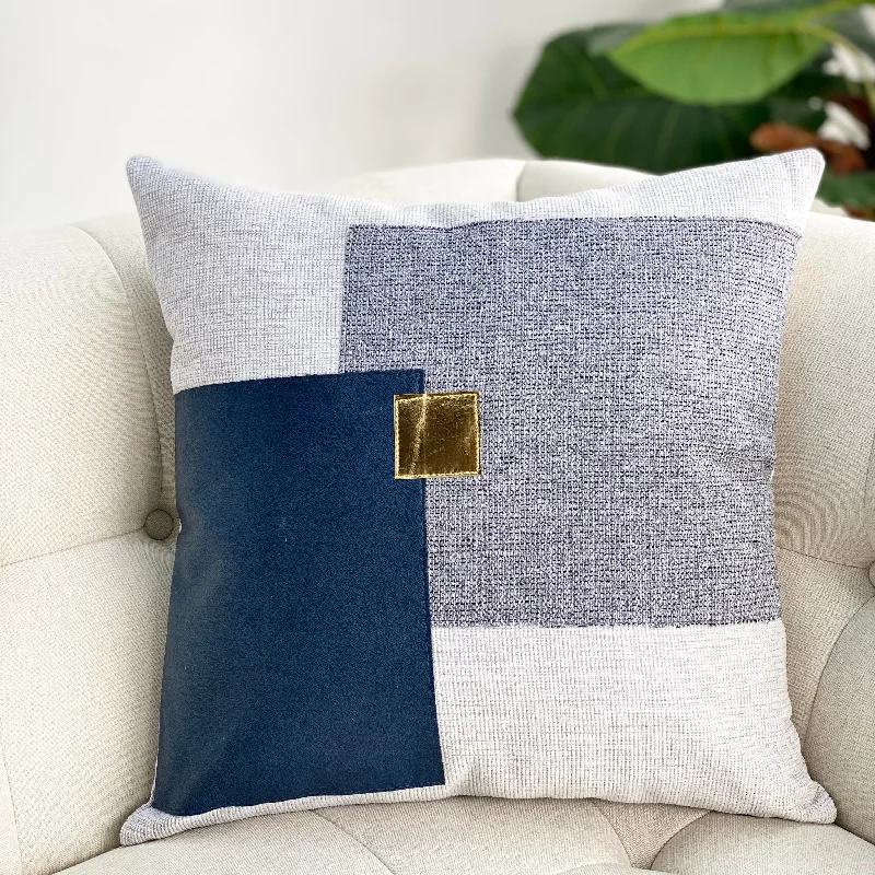 How to choose a memory pillow for kids-Overlapping Squares Blue Pillow