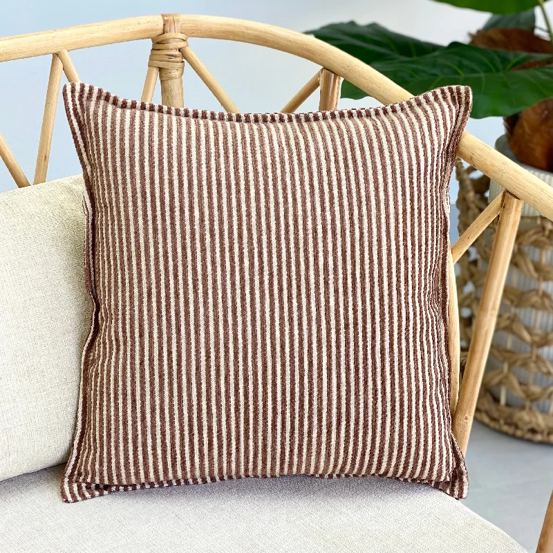 Handling latex pillow odors-Hazel Brown Grooves Pillow