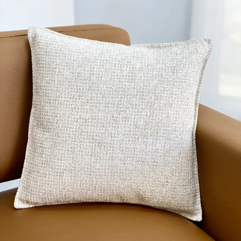 Role of neck support pillows-Ivory Solid Tweed Pillow