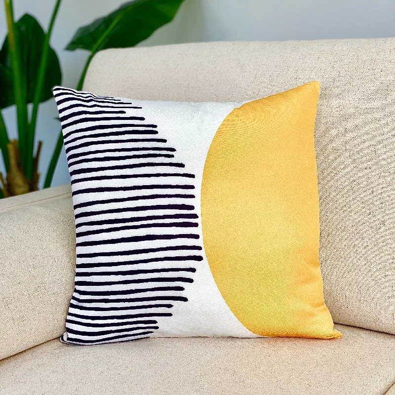 How to pick a pillow for back sleepers-Dual Black and Yellow Abstract Printed Pillow