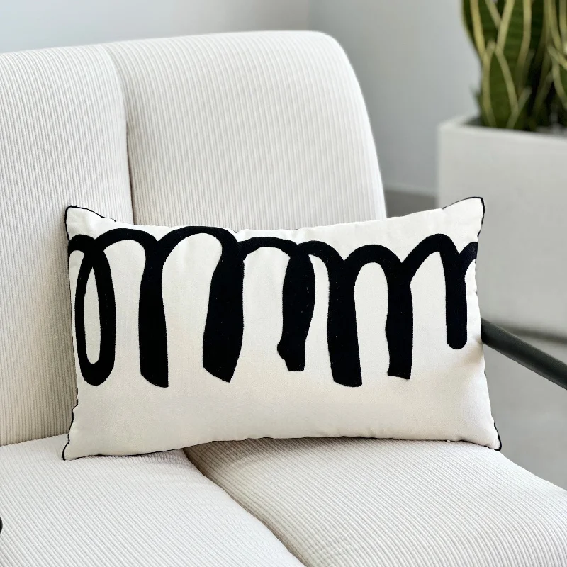 Who should use a buckwheat pillow-Embroidery Scribble Long Pillow