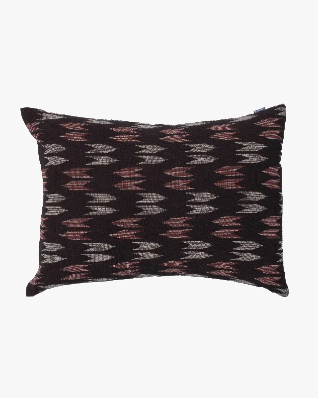 Pillow height and sleep pressure-Kiriko Original Pillow, Black with Maroon and Cream Yagasuri