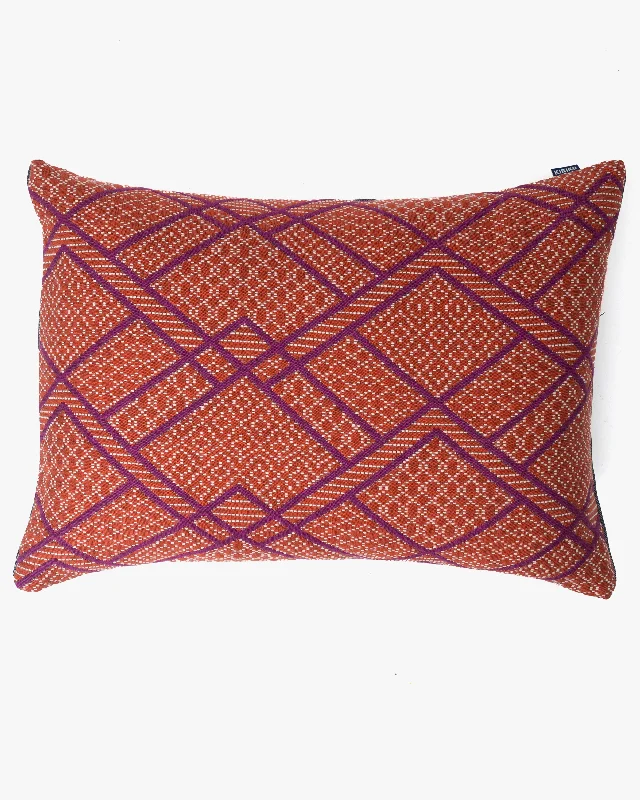 How to choose an eco-friendly latex pillow-Kiriko Original Pillow, Burnt Scarlet with Red Violet Diamonds and White Patterns