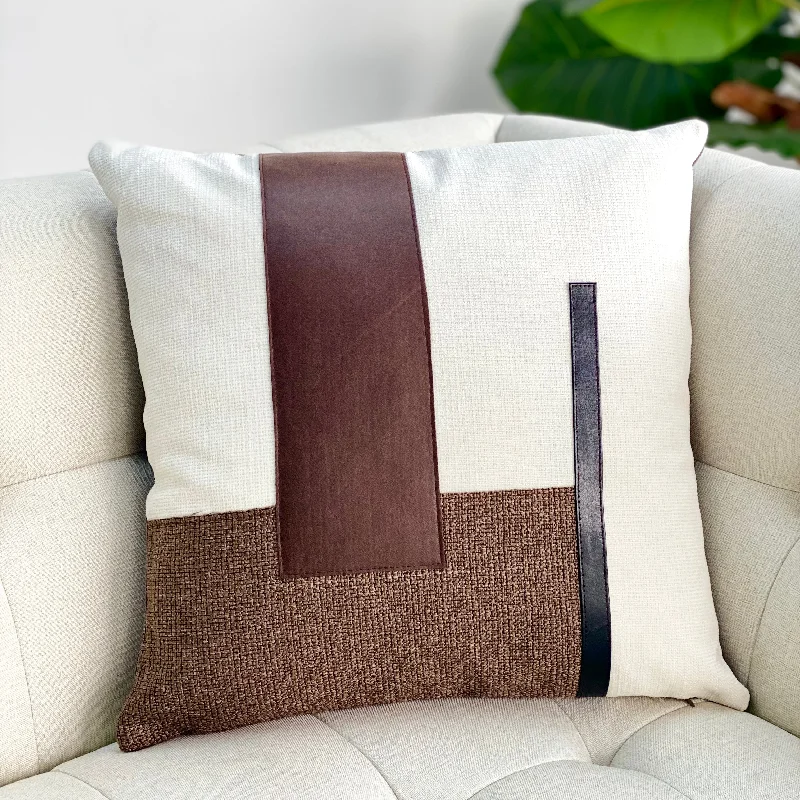 How to wash a memory foam pillow-Lined Brown Patch Pillow