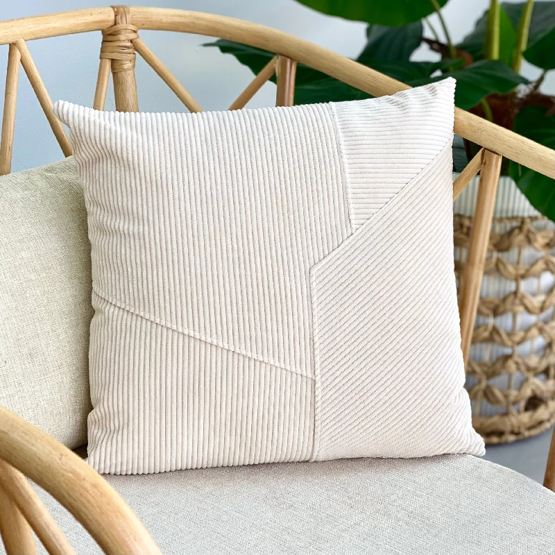 Are buckwheat pillows suitable for kids-Overlapping Ivory Corduroy Pillow