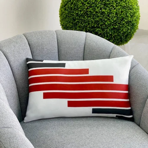 Are pillow fillings eco-friendly-Rectangular Red & White Pillow