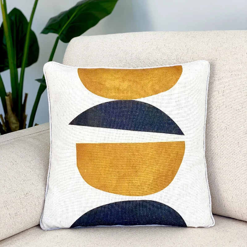 How often should pillows be washed-Slice Black and Yellow Abstract Printed Pillow