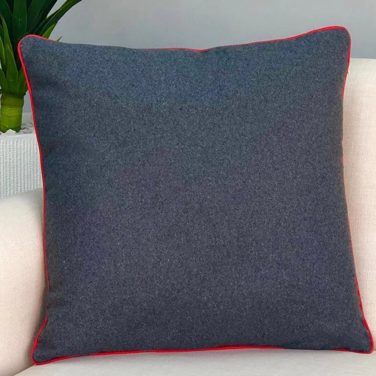 How pillows aid spinal alignment-Solid Gray & Red Pipping Pillow