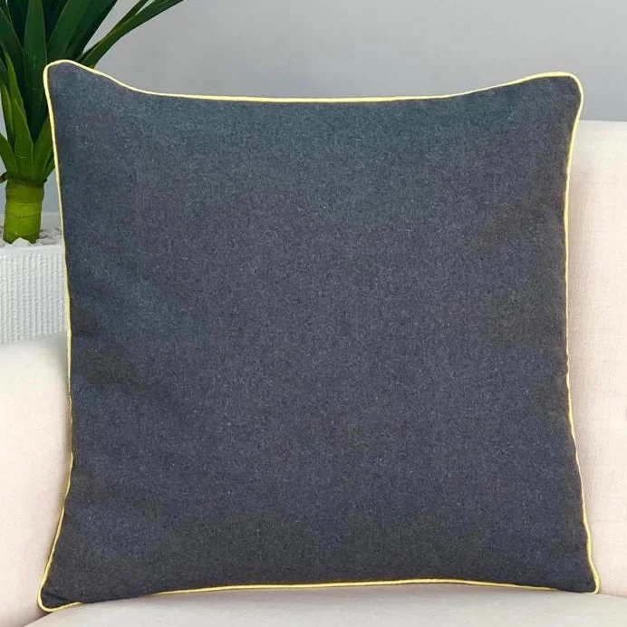 How to pick a spine-support pillow-Solid Gray & Yellow Pipping Pillow