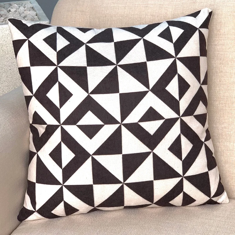 Connection between pillows and spine health-Geometric White & Black Throw Pillow