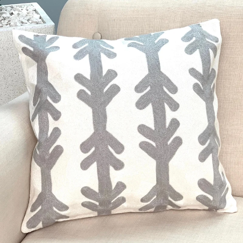 How pillows affect headaches-Embroidered Gray Arrow Pillow