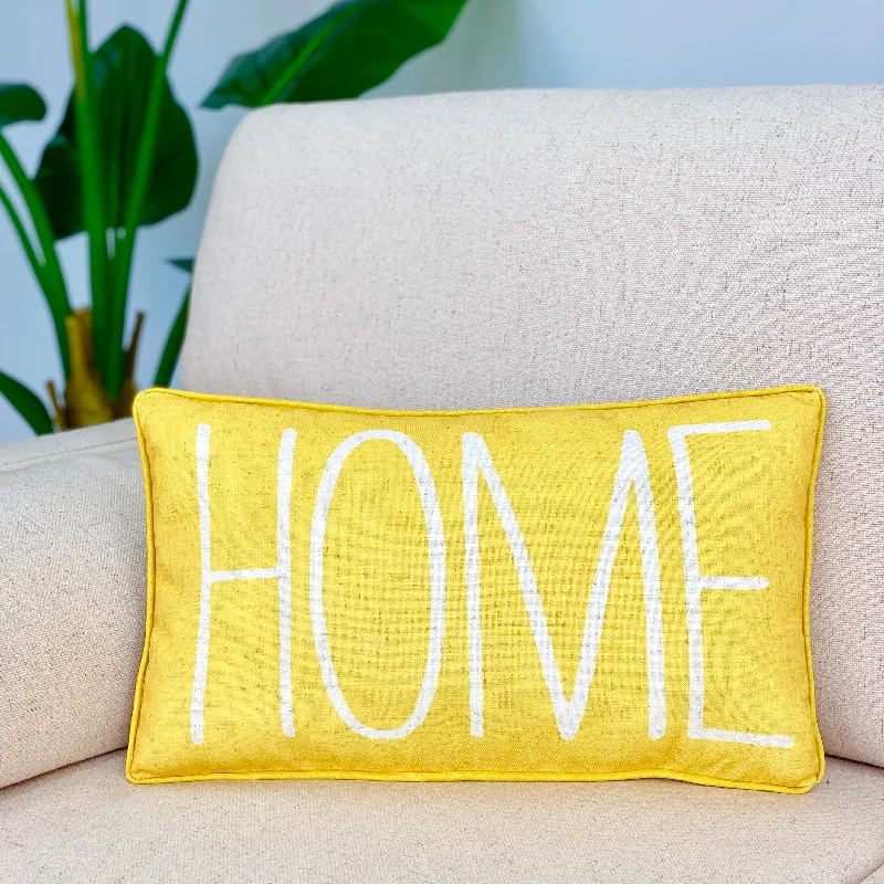 Lifespan of latex pillows-Yellow Home Printed Pillow