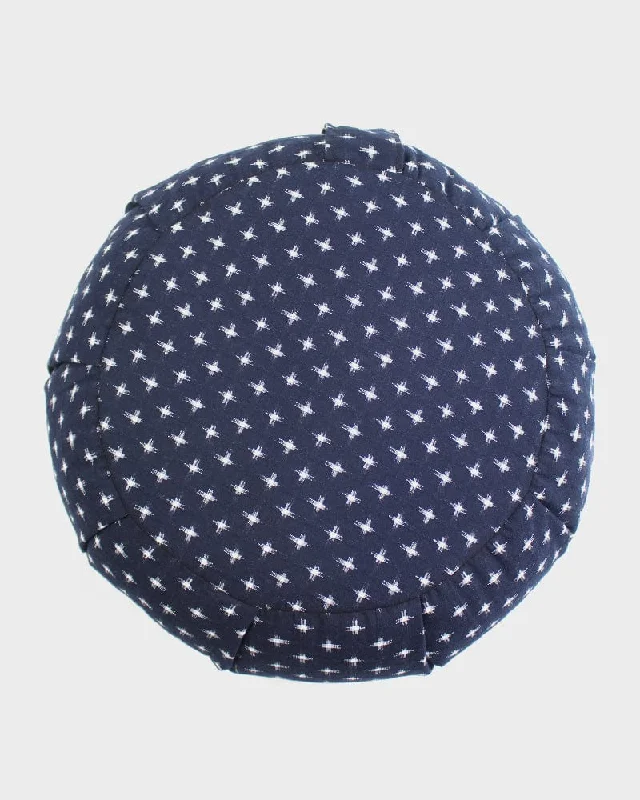 Pillow height and firmness pairing-Kiriko Original Meditation Pillow, One-Tone Zafu, Indigo with White Jyuji