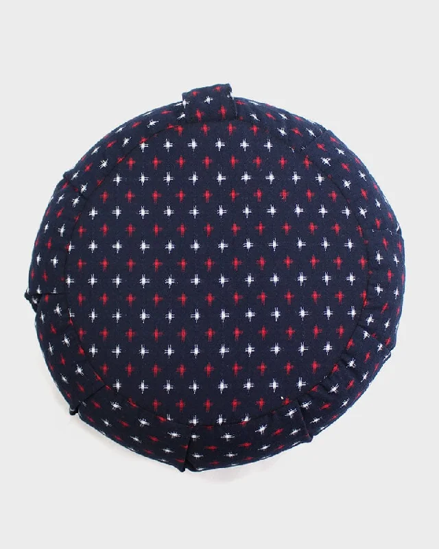 Dust-mite protection with latex pillows-Kiriko Original Meditation Pillow, One-Tone Zafu, Indigo, Red and White Jyuji