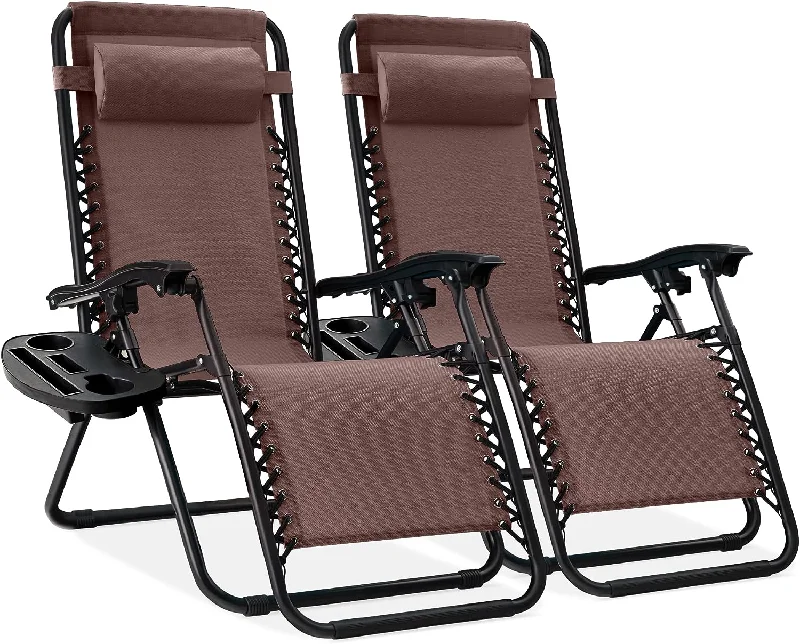 How pillows protect shoulder and neck health-Best Choice Products Set of 2 Adjustable Steel Mesh Zero Gravity Lounge Chair Recliners w/Pillows and Cup Holder Trays - Gray Stripes