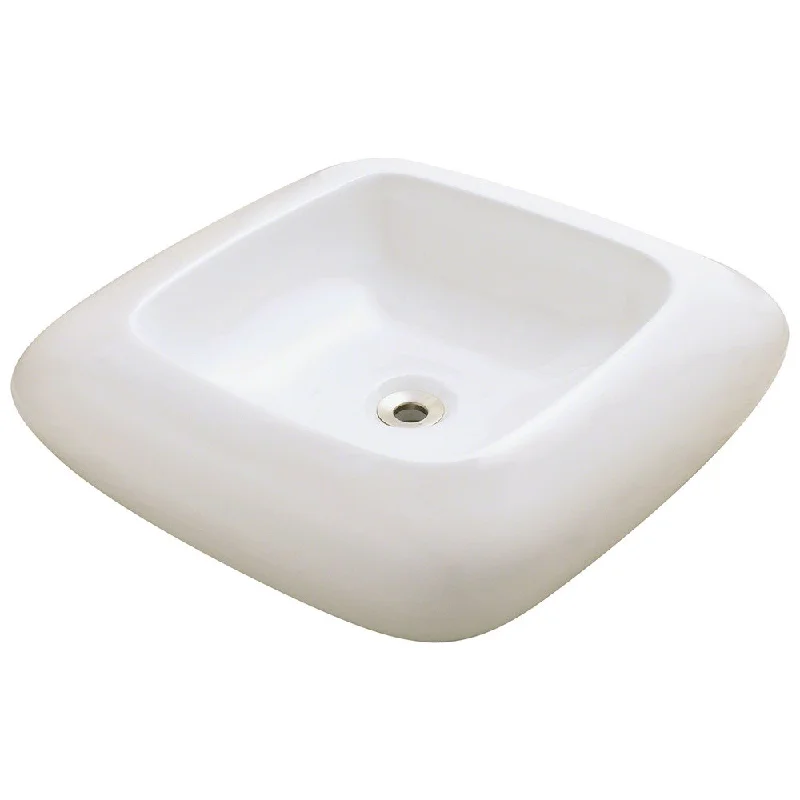 Pillow height and shoulder width match-Polaris Sinks Bisque Pillow Top Porcelain Vessel Sink