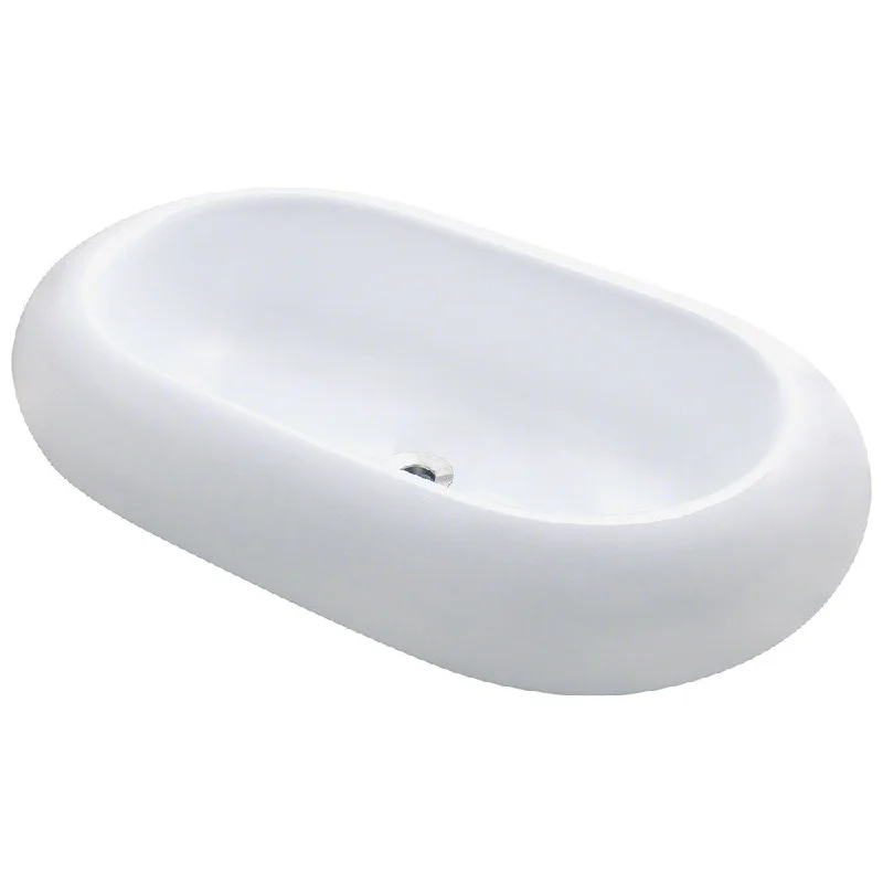 How to choose a comfortable pregnancy pillow-Polaris Sinks P031VW White Pillow Top Porcelain Vessel Sink