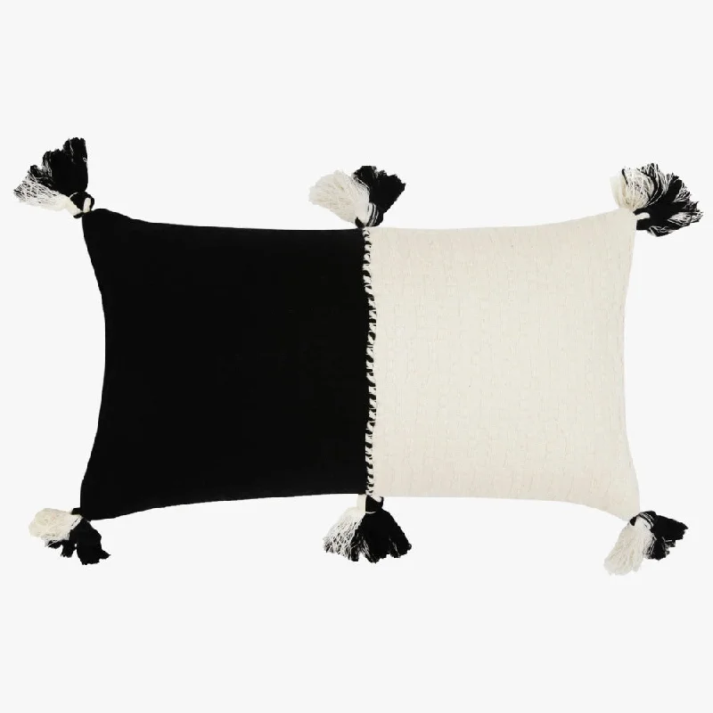 How to pick an antibacterial travel pillow-Antigua Black Colorblock Lumbar Pillow